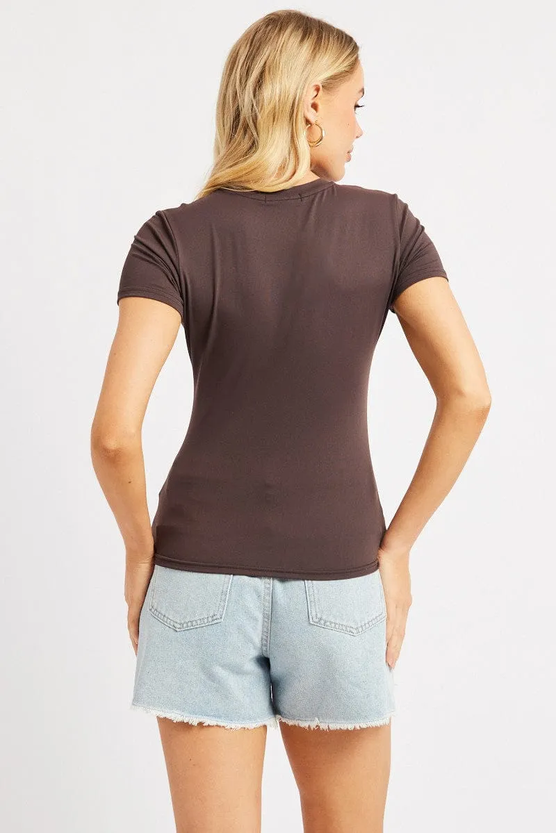 Brown Supersoft Top Short Sleeve