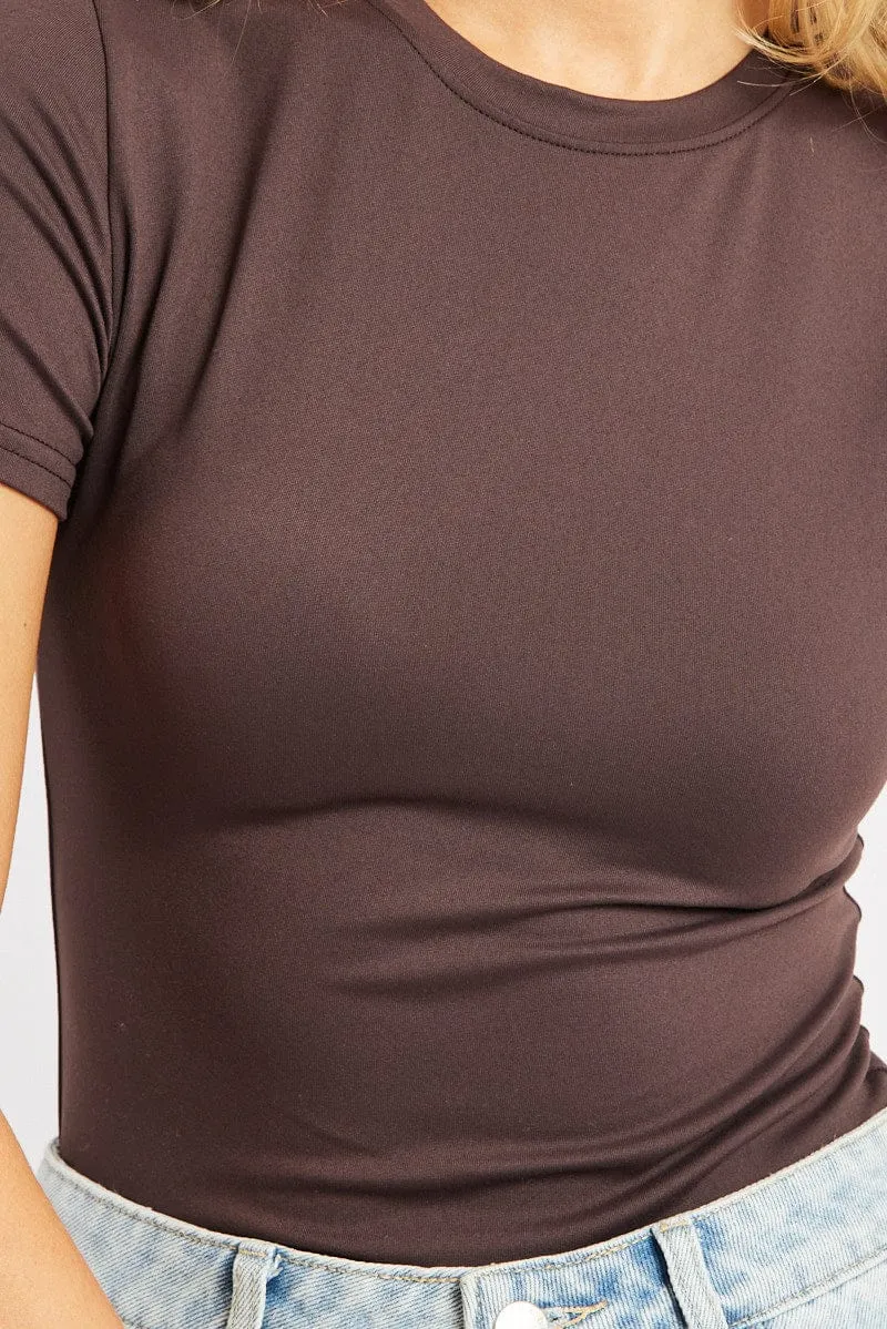 Brown Supersoft Top Short Sleeve
