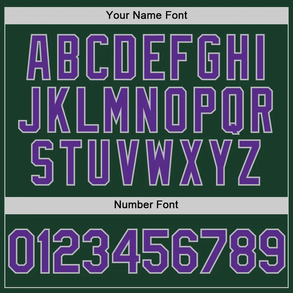 Custom Green Purple-Gray Authentic Sleeveless Baseball Jersey