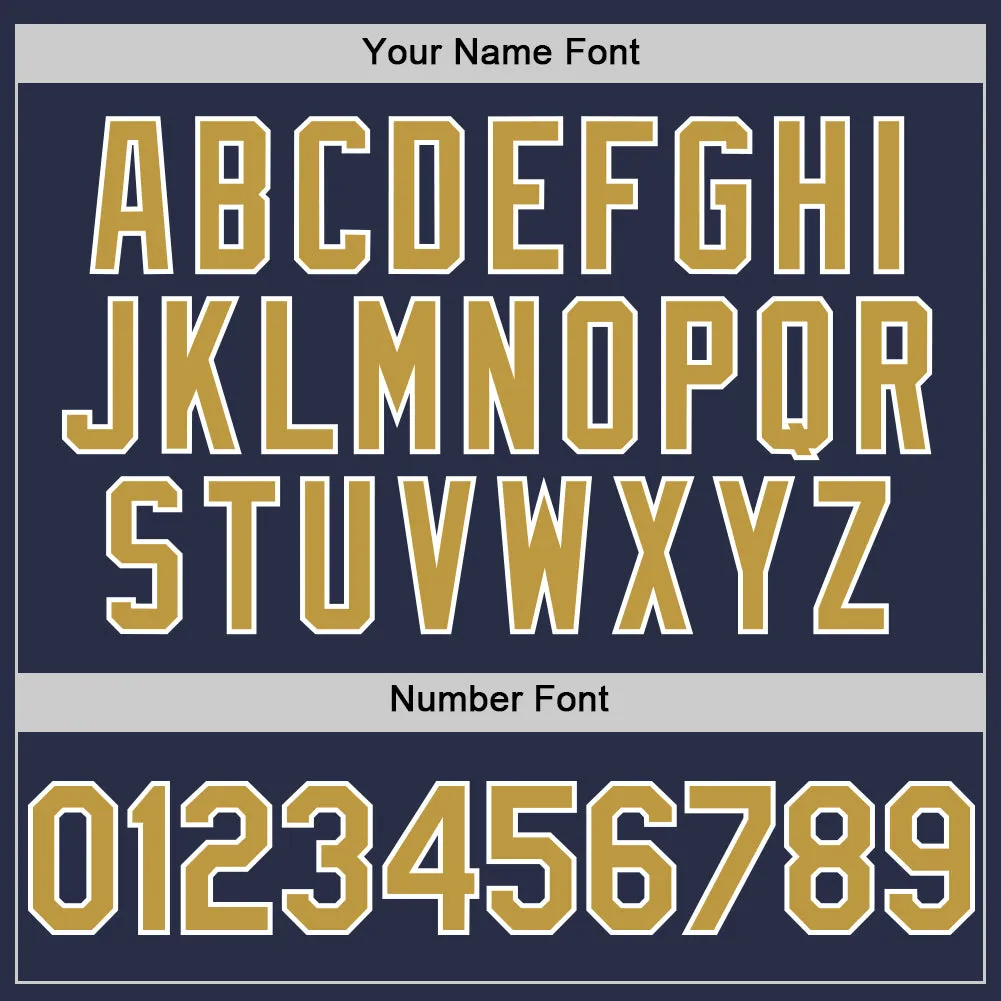 Custom Navy Old Gold-White Authentic Sleeveless Baseball Jersey