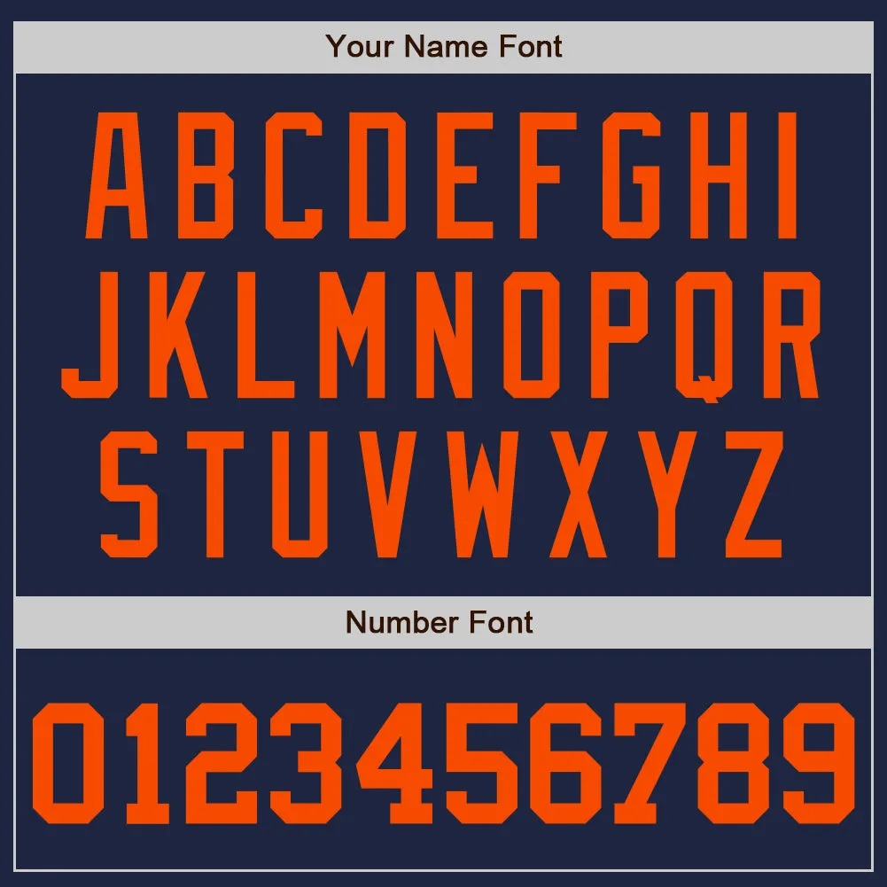 Custom Navy Orange-Navy Authentic Baseball Jersey