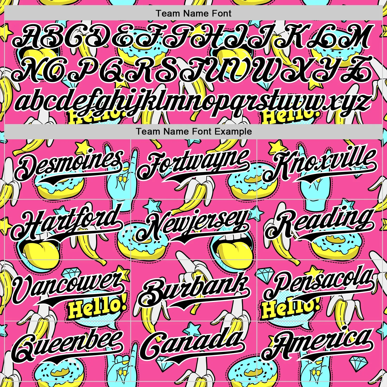 Custom Pink Black-White 3D Pattern Design Funny Cartoon Food Donut And Fruit Banana Authentic Baseball Jersey