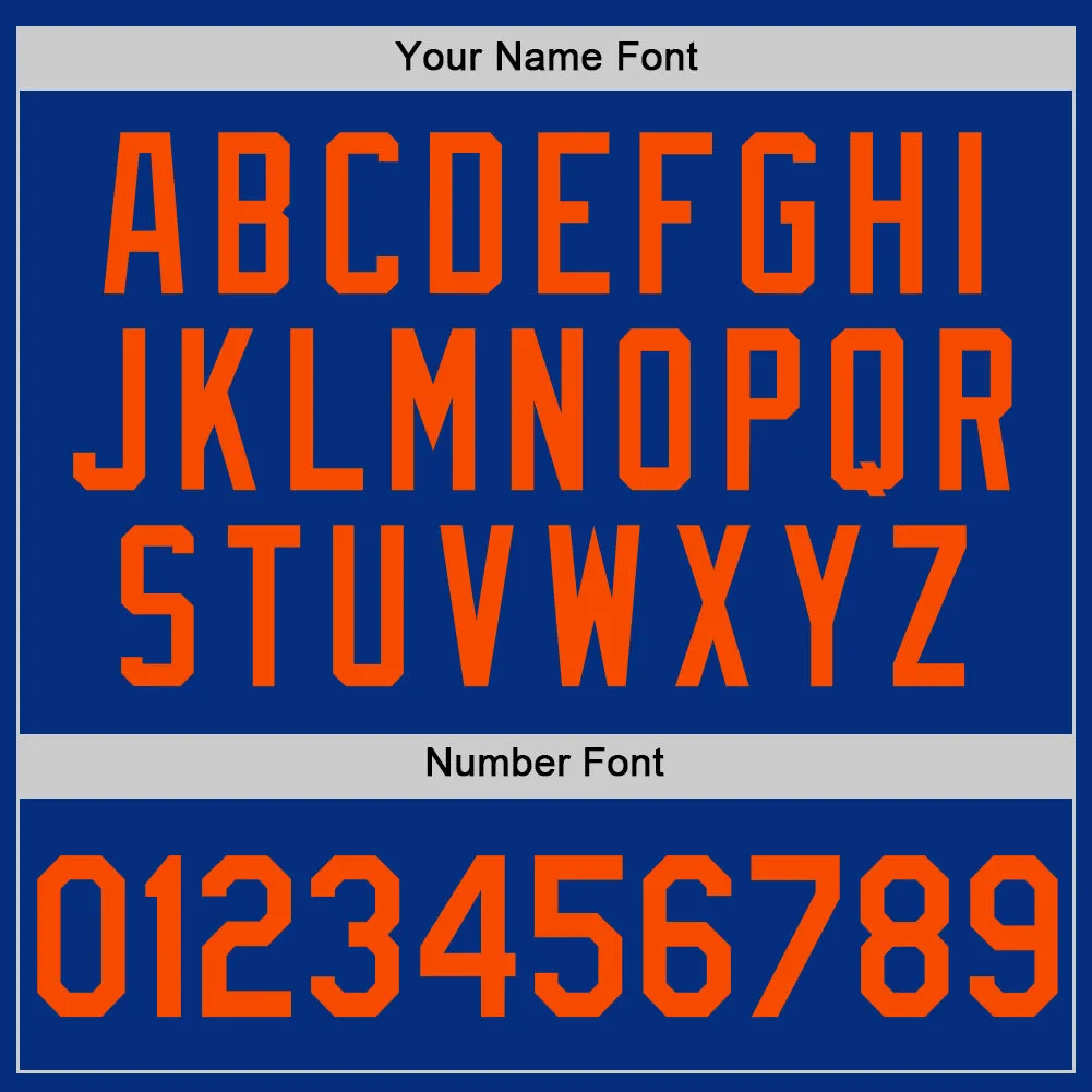 Custom Royal Orange Authentic Throwback Basketball Jersey