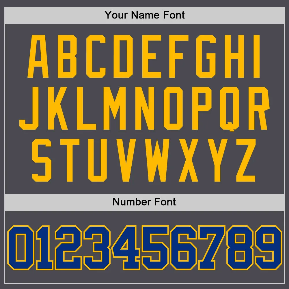Custom Steel Gray Royal-Gold Authentic Basketball Jersey
