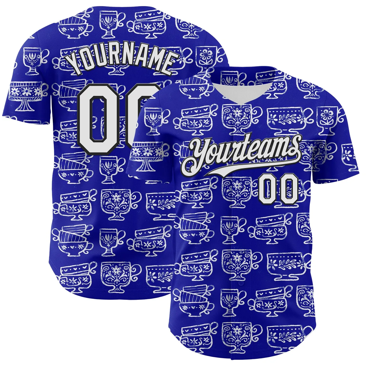 Custom Thunder Blue White-Black 3D Emi Bee Fika Mugs Authentic Baseball Jersey