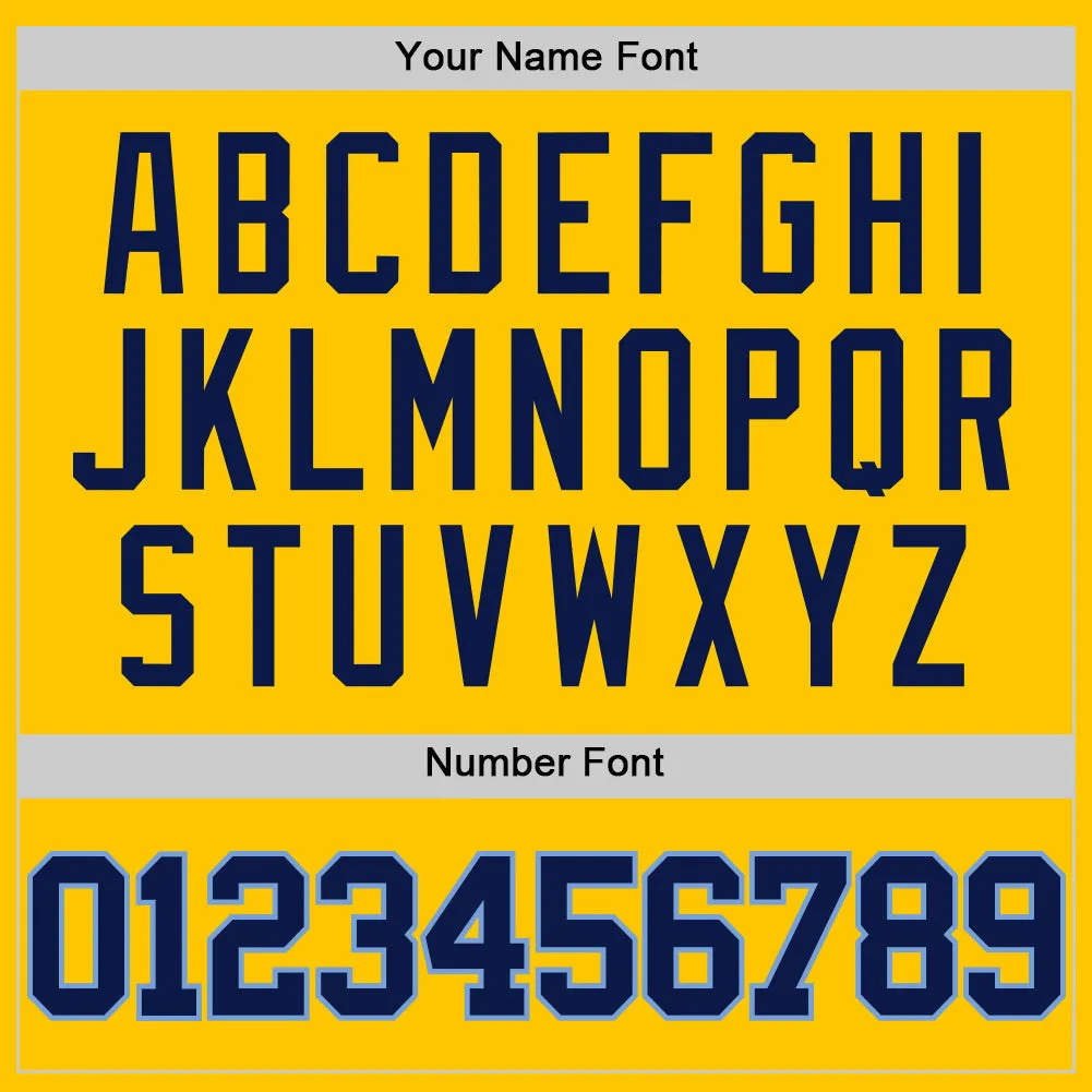Custom Yellow Navy-Light Blue Authentic Basketball Jersey