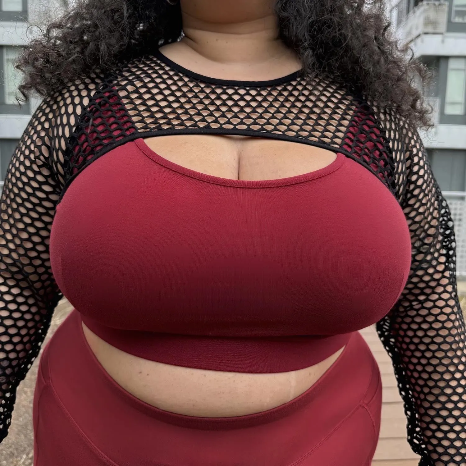Fishnet Top - Alanis - Wine