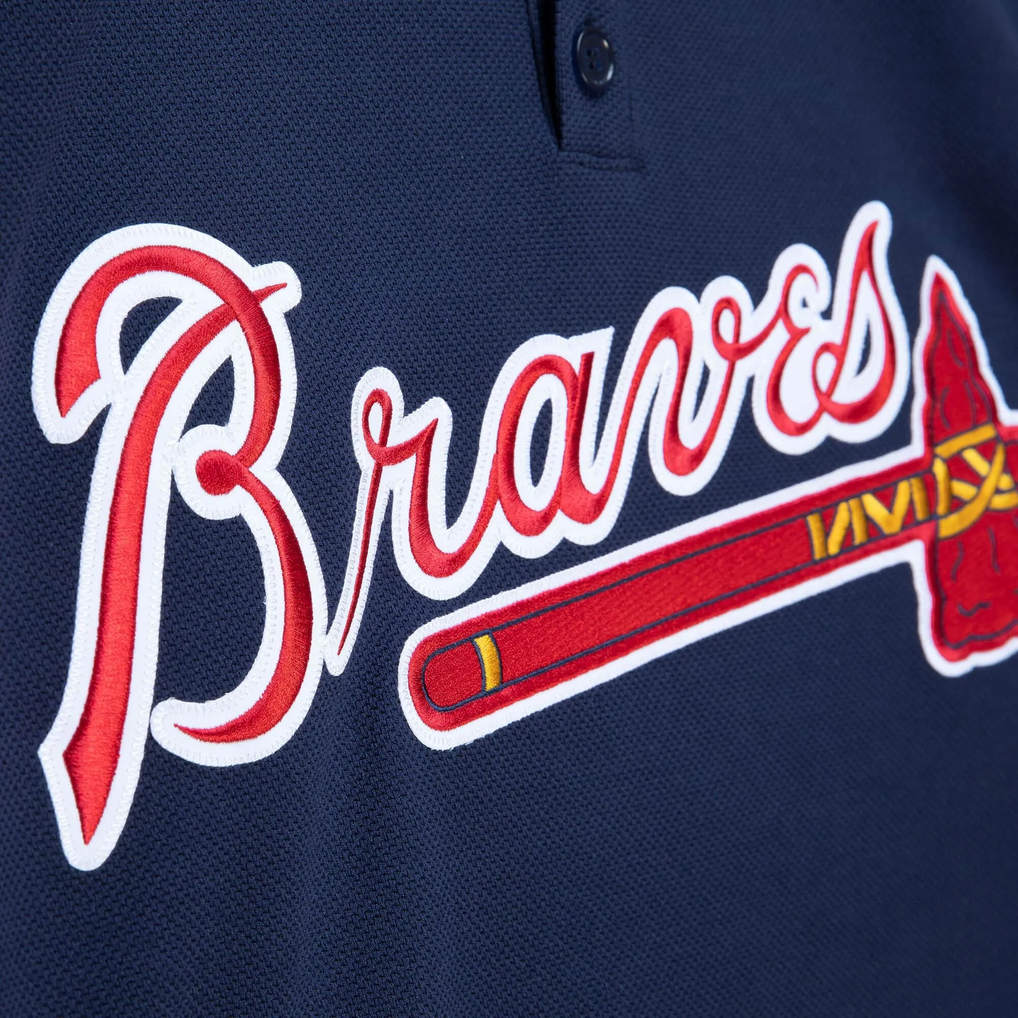 Men's Atlanta Braves John Smoltz 2003 Mitchell & Ness Navy Cooperstown Batting Practice Jersey