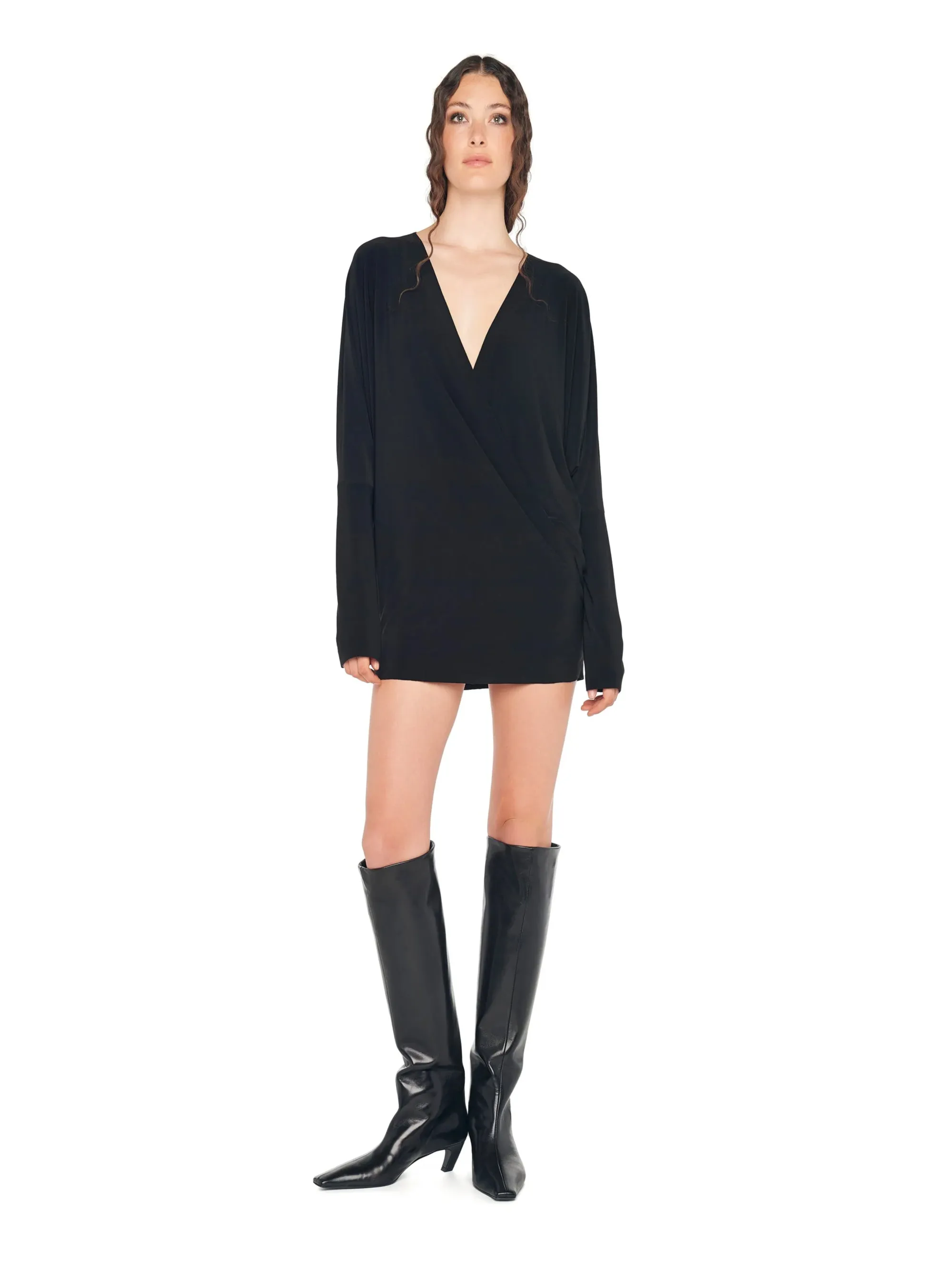 Short Black V-Neck Dress