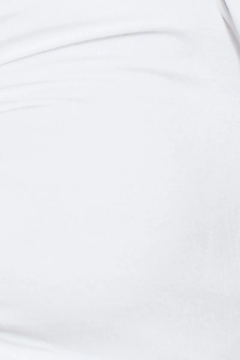 White Slinky Top Short Sleeve Crop